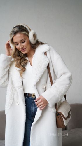 Шуба женская KRISTINA без утеплителя белый