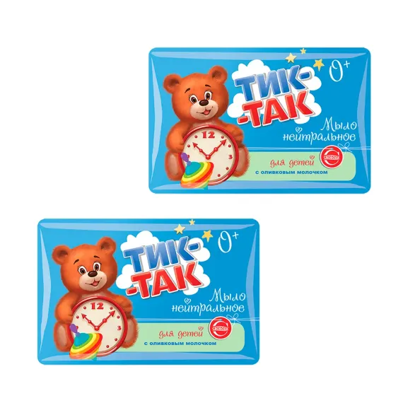 СВОБОДА Мыло Детское ТИК-ТАК нейтральное с оливковым молочком 0+ 90г (2 шт)