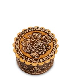 Народные промыслы BST-113/ 3 Шкатулка «Шишки» мал. (береста)