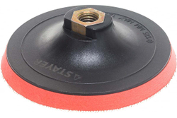 Тарелка опорная пластиковая с мягкой вставкой (на липучке, 125 мм, М14) STAYER 35744-125
