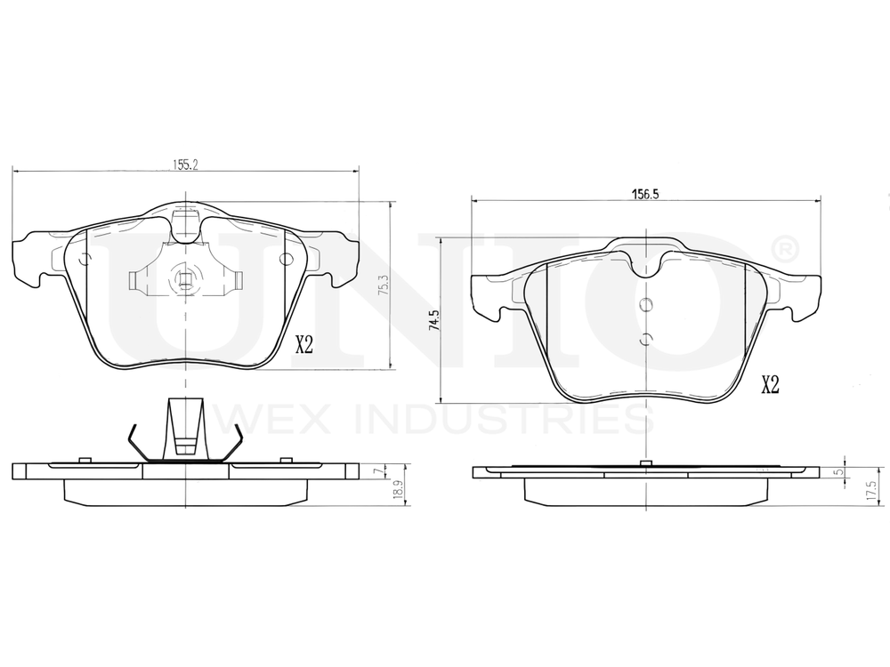 Колодки тормозные диск. передние UNIO BRP-20019