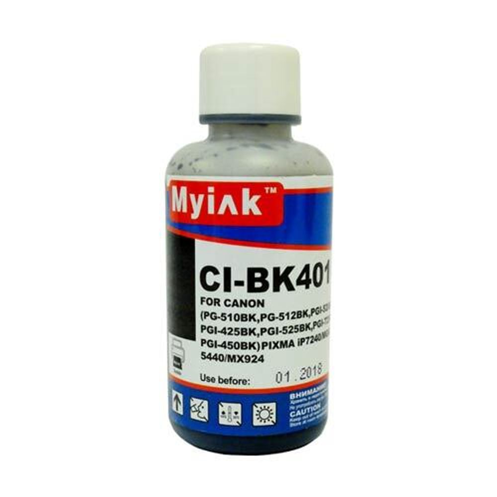 Чернила для CANON PG-450/425/510/512/PGI-520/525/725 (100мл, Pigment, black) CI-BK401 EverBrite™ MyInk