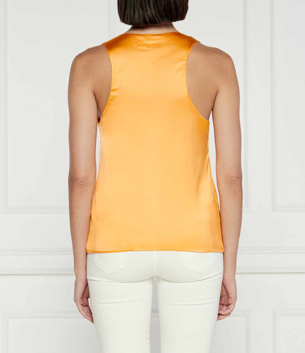 Сатиновый топ Patrizia Pepe - оранжевый(2C1561 A644)