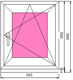 Пластиковое окно 660 х 565 ТермА Эко