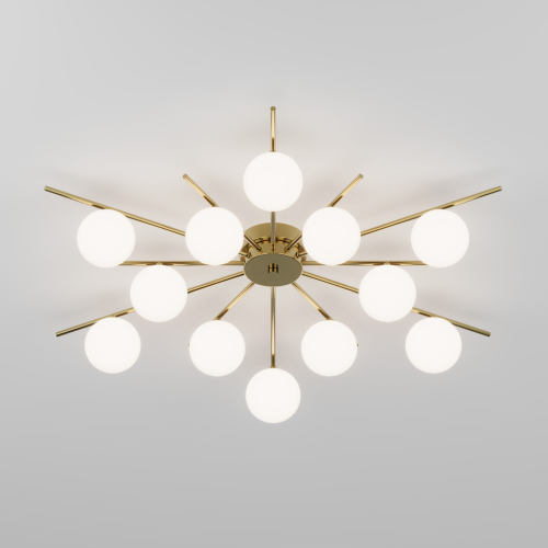 Умный потолочный светильник со стеклянными плафонами под лампочку G9 302001/12 латунь Smart