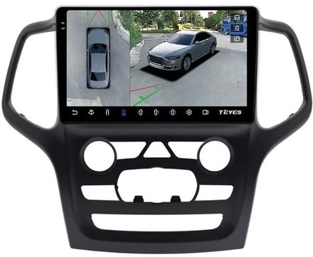 Магнитола для Jeep Grand Cherokee WK2 2013-2021 (взамен 5" экрана) - Teyes CC3-2K-360 на Android 10, 2K QLED, 6Гб+128Гб, CarPlay, 4G SIM-слот, 4 камеры в комплекте