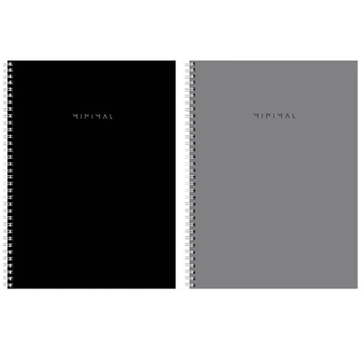 Тетрадь А4, 120 л., BRAUBERG, гребень, клетка, матовая ламинация, "Minimal Classic", 405640