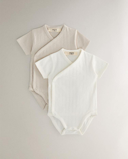 ZARA HOME НАБОР ДЕТСКИХ БОДИ ( 2 ШТ.), СЕРЫЙ