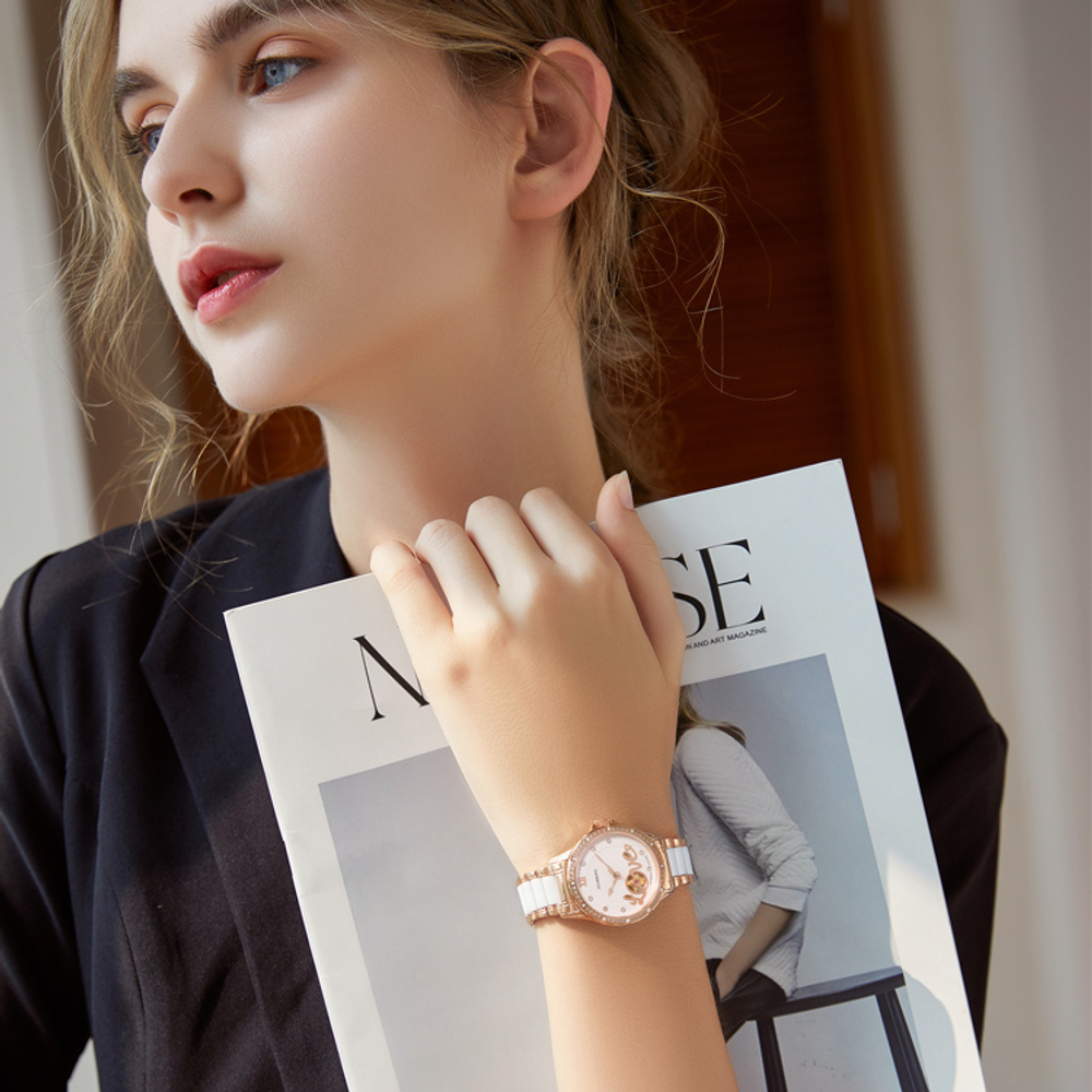 STARKING Mechanical Movement Watch Women"s Watch White Dial