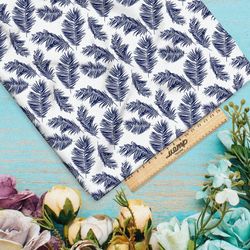 Ткань штапель синие перья