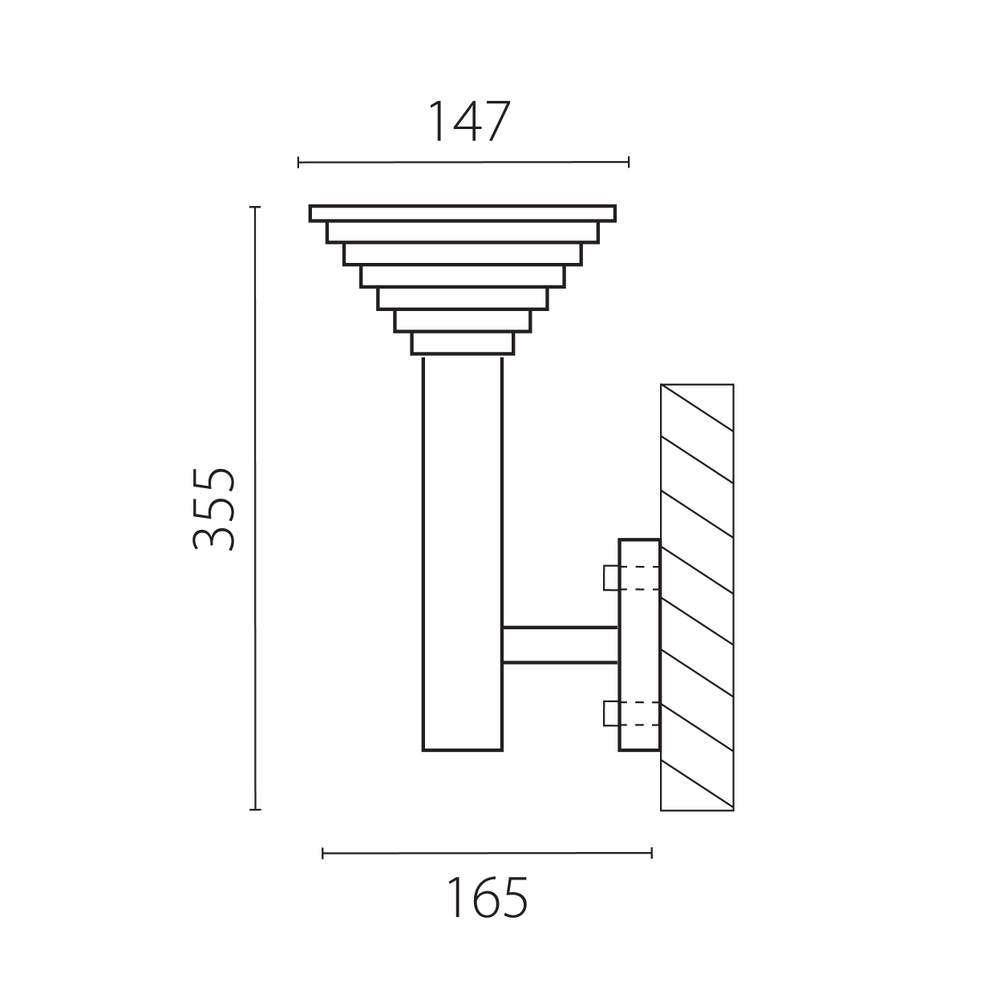 379637 Светильник уличный настен PIATTO LED 7W 450LM ЧЕРНЫЙ 3000K IP55