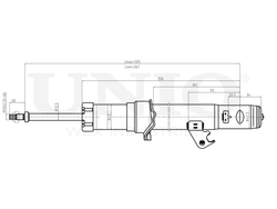 Амортизатор газовый передней подвески правый UNIO SAB-10009