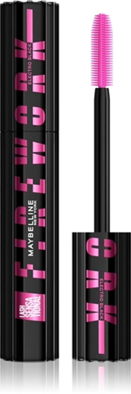 MAYBELLINE NEW YORK Lash Sensational Firework - Тушь для ресниц, увеличивающая объем, удлиняющая и подкручивающая, супер черная оттенок Electro Black, 10 ml