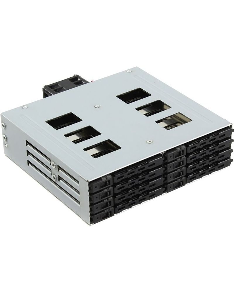 Procase L2-108-SATA3-BK (Корзина L2-108SATA3 8 SATA3/SAS, черный, с замком, hotswap mobie rack module for 2,5&quot; slim HDD(1x5,25) 2xFAN 40x15mm)