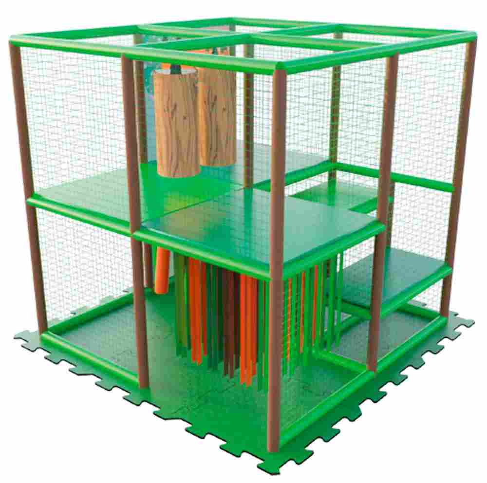 Детский уличный игровой лабиринт с крышей «Лес» 2,46×2,46×3,2 м