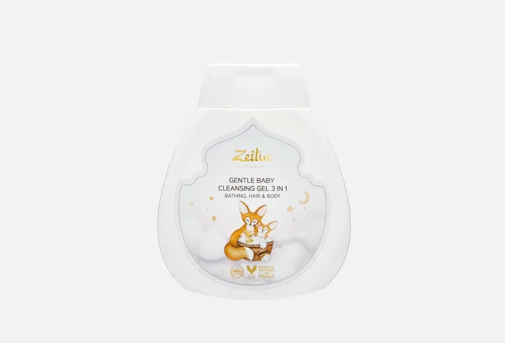 Нежный детский гель Zeitun 3 в 1: для купания, очищений волос и тела 250 мл
