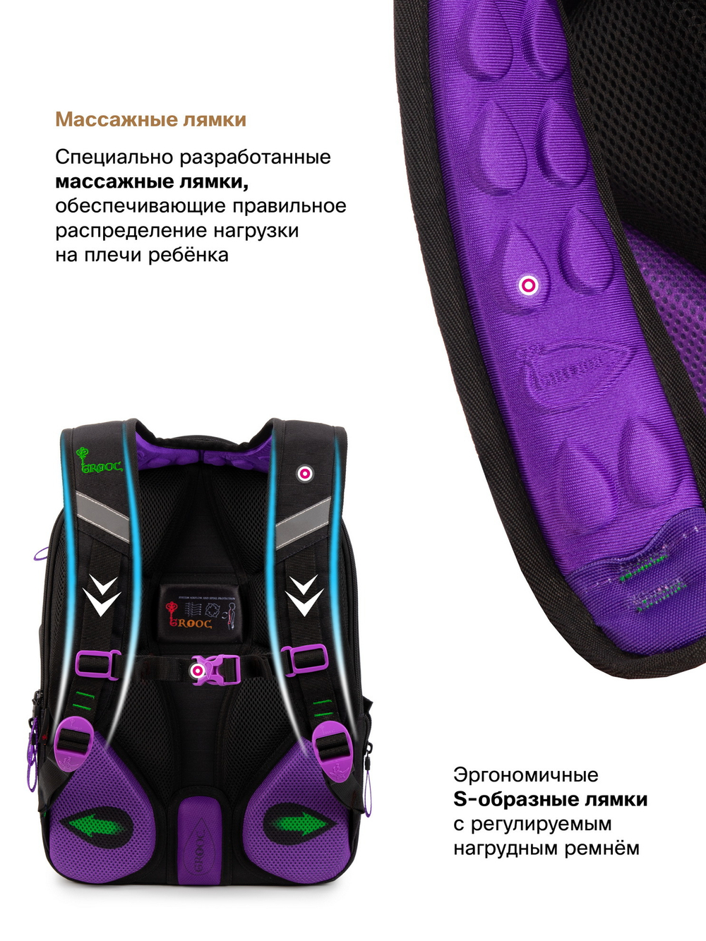 Рюкзак GROOC 14-065 + пенал + мешок + сумка-пенал