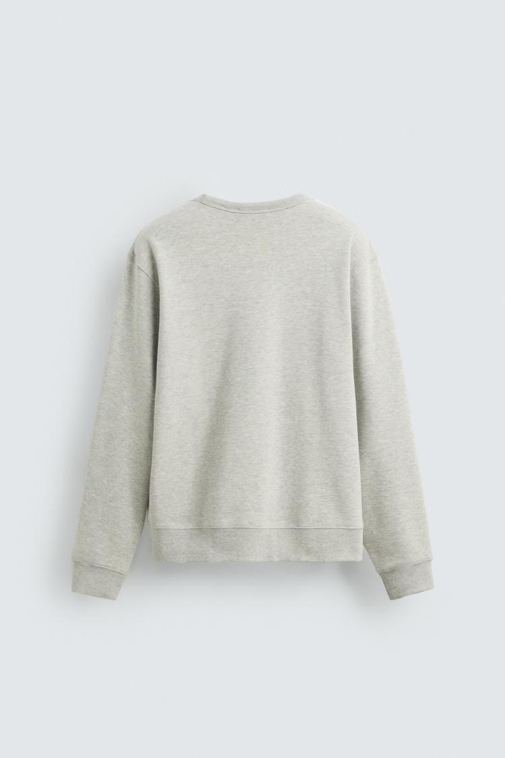 ZARA БАЗОВАЯ ТОЛСТОВКА С КРУГЛЫМ ВЫРЕЗОМ, СЕРЫЙ МЕЛАНЖ