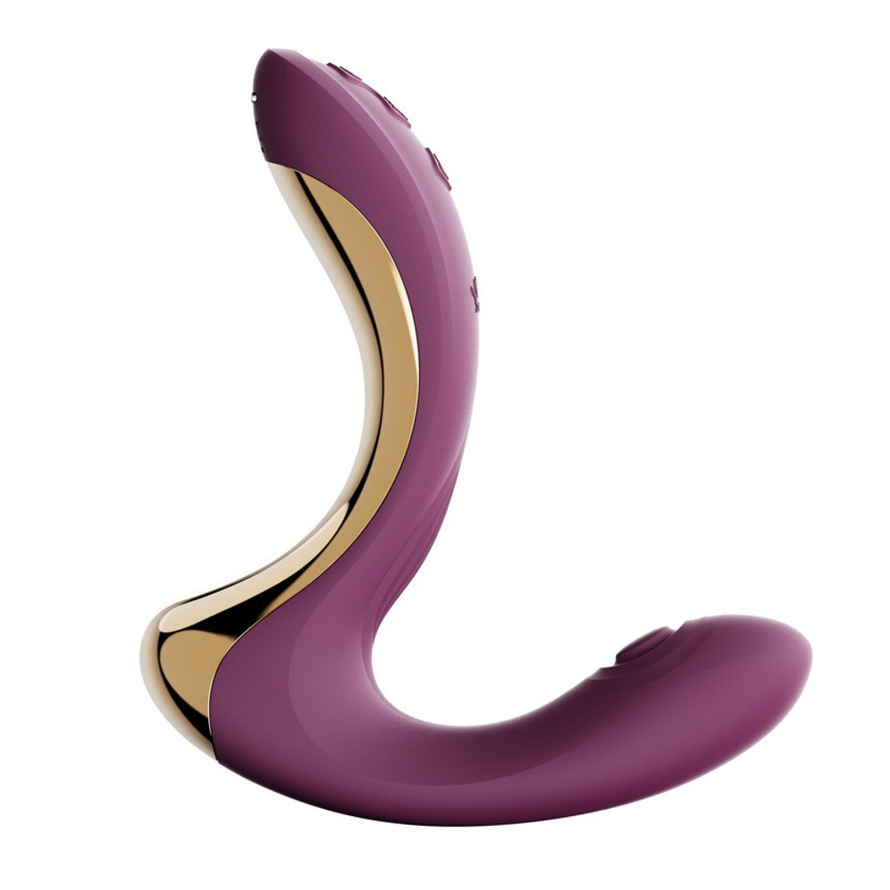 Фиолетовый вибромассажёр для зоны G с пульсацией, вакуумной стимуляцией и функцией нагрева Zalo Talis G-Spot PulseWave Vibrator Velvet Purple