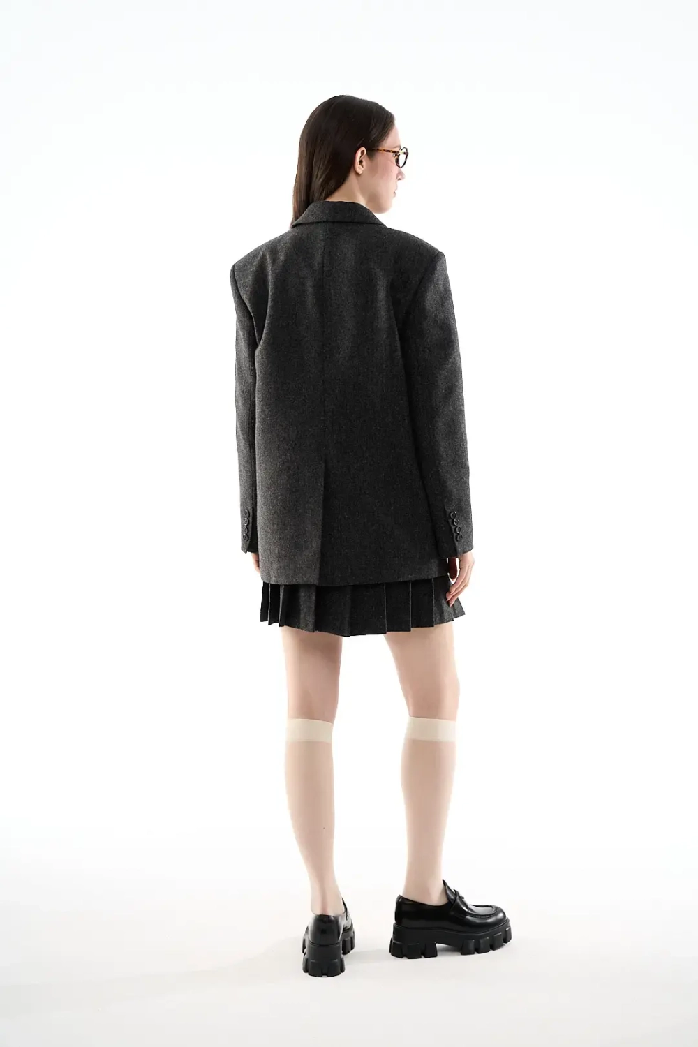 Пиджак-бойфренд графитовый