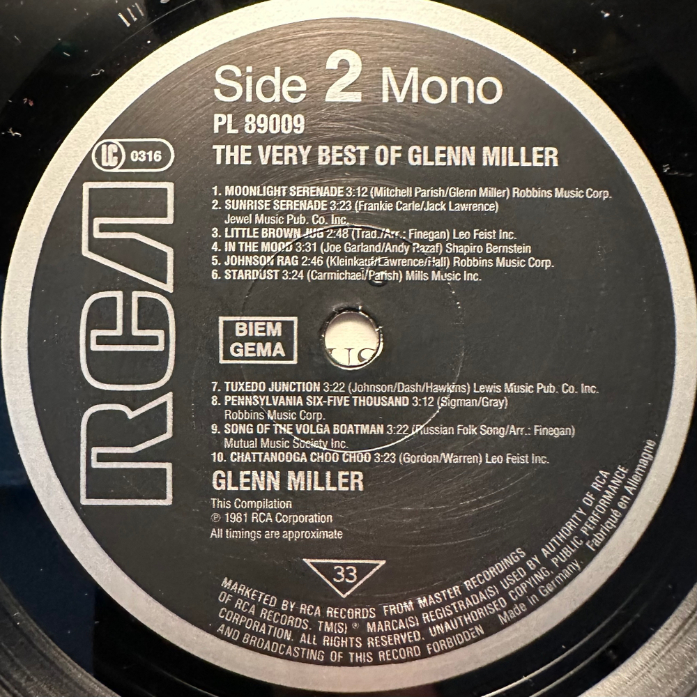 Glenn Miller - The Very Best Of Glenn Miller (Германия 1983г.)