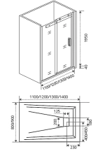Душевая дверь Good door GALAXY WTW-140-C-CH профиль хром/стекло прозрачное