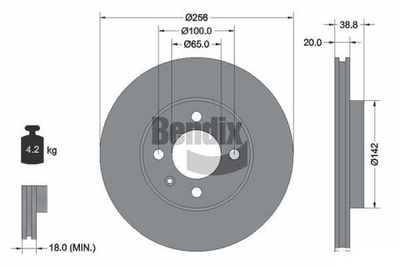 BENDIX Braking - BDS1115-BEN - Brake Disc