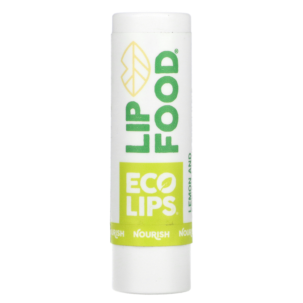 Eco Lips, Lip Food, питательный, насыщенный питательными веществами органический бальзам для губ, лимон, 4,25 г (0,15 унции)