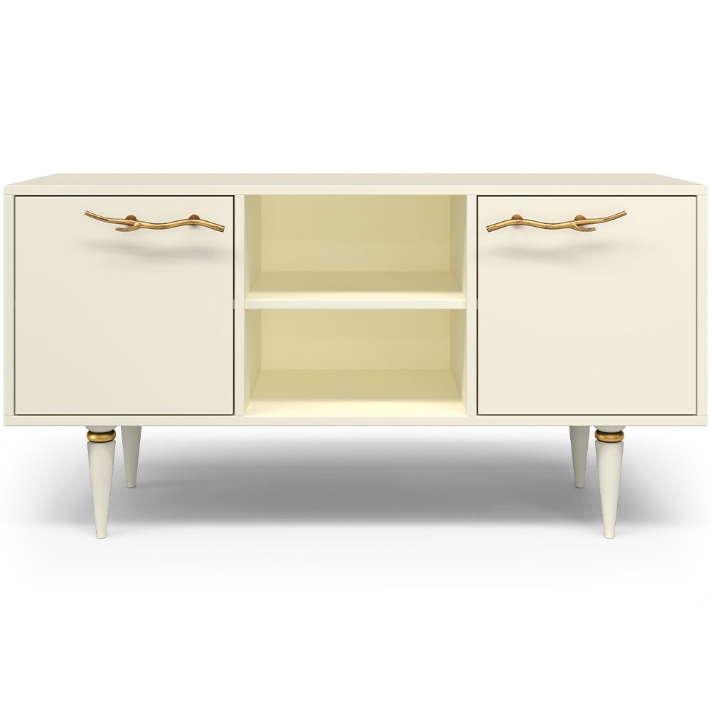 Тумба под ТВ Арт Колор matte 117см Классик Голд Кремовый белый матовый