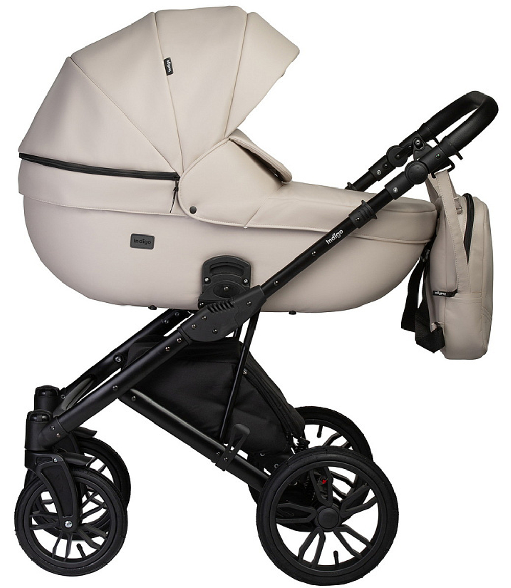 Детская коляска Indigo Mio Eco 2 в 1 02 св.бежевая кожа