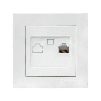 Валенсия розетка компьютерная RJ-45 1-местная белая EKF PROxima