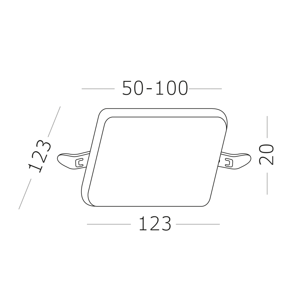 ST700.038.16 Св-к встр. Белый LED 1*16W 3000K 1 380Lm Ra80 180° IP44 L121xW121xH33 85-265V