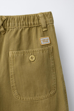 ZARA БРЮКИ BAGGY В ЕЛОЧКУ, ХАКИ