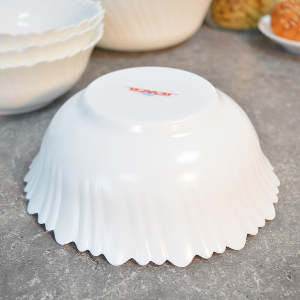 Набор салатников 5 предметов (700мл 18см 4шт, 1200мл 23см 1шт) "Безе" стеклокерамика, Jewel