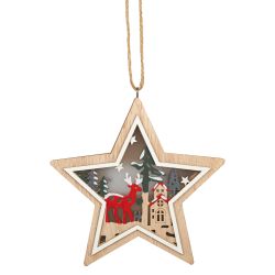 Светильник ЭРА ENGDS-4L новогодний светодиодный Звездочка подвесной 15 см 2*АА | Фигуры