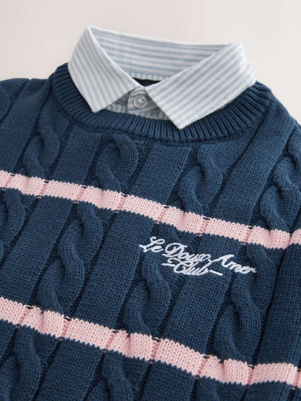 Джемпер с воротником для мальчика Next E27-903, Темно-синий