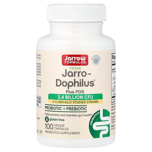 Jarrow Formulas, веганский Jarro-Dophilus® Plus ФОС, 100 растительных капсул
