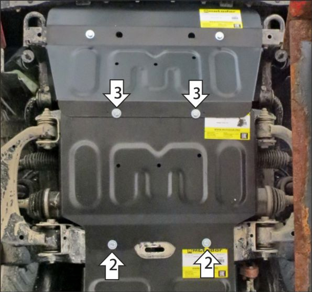 Защита двигателя, переднего дифференциала. 2 мм, Сталь. для Changan Hunter Plus 2023-н.в., Motodor.77214
