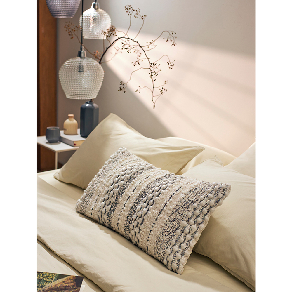 Набор из двух наволочек из сатина серо-бежевого цвета  брашинг-эффектом из коллекции essential, 70х70 см