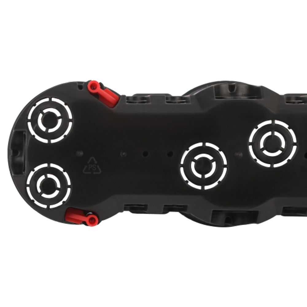 Коробка установочная ЭРА KUP-4-70-45 черная 4х местная 283х70х45мм для полых стен саморезы пластиковые лапки IP30