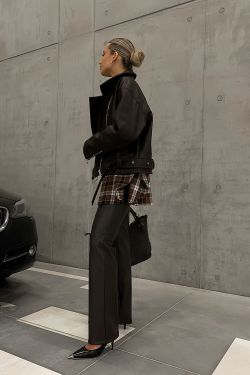 Косуха из экокожи шоколадного цвета