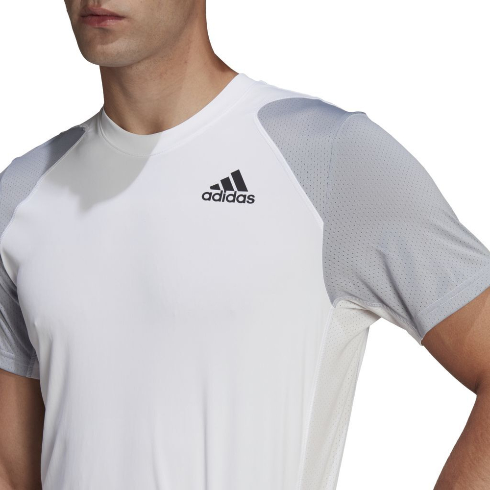 Футболка мужская теннисная Adidas Club Tee M - white/halo silver/black
