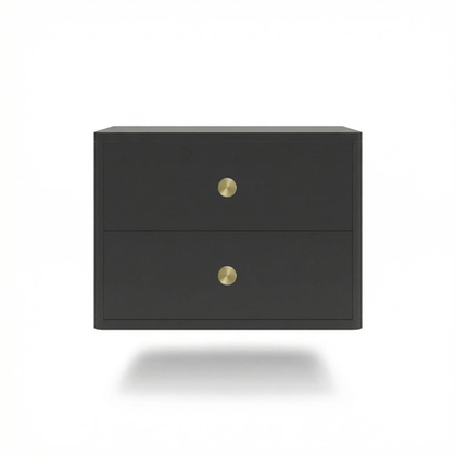 Тумба прикроватная подвесная ROYAL 5302 эко (Черный-р.золото)