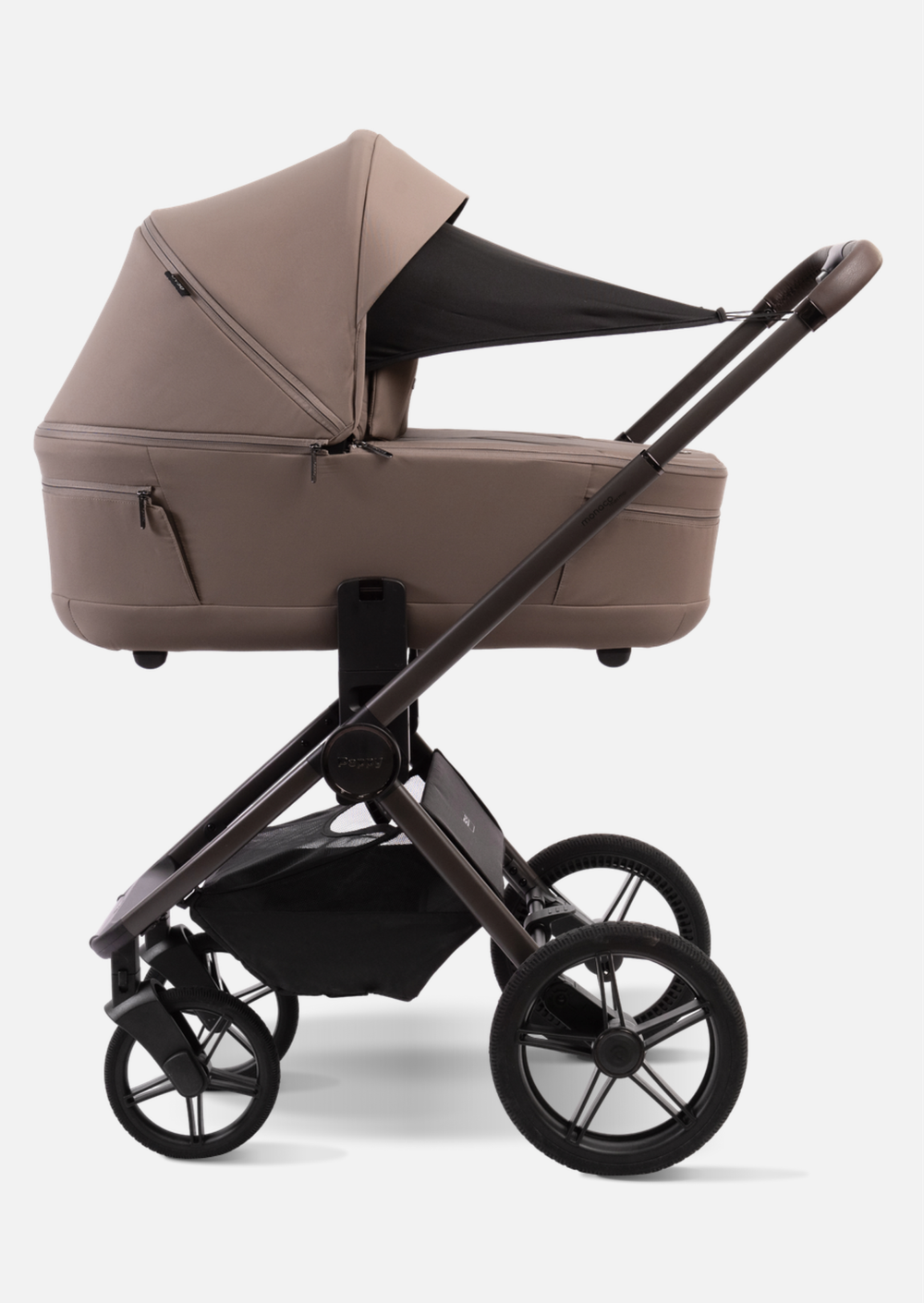 Peppy Коляска детская Monaco thermo 2 в 1 Mocca (кофе), рама серо-коричневая