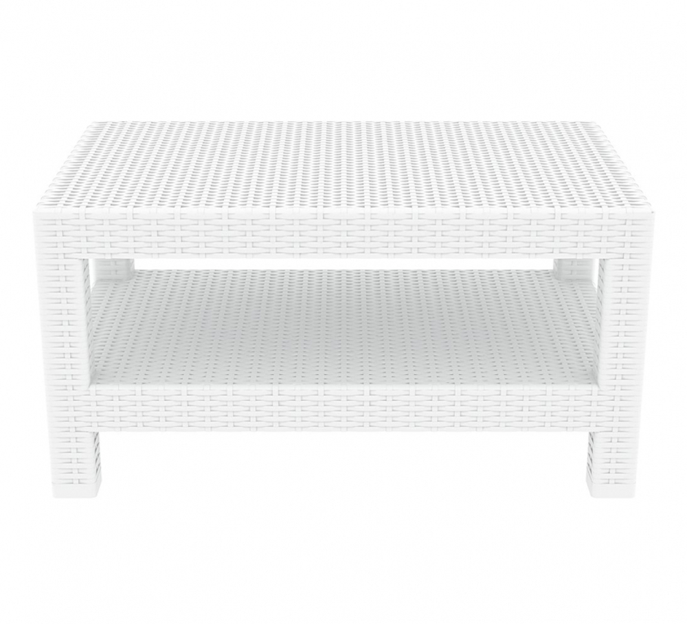 Столик пластиковый плетеный журнальный Siesta Contract Monaco Lounge, белый