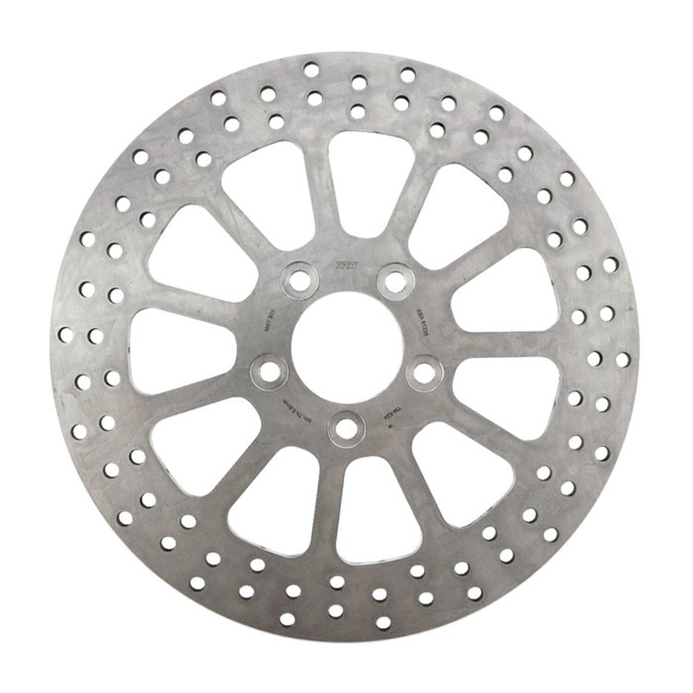 TRW, rigid brake rotor Spoke 11.8", 300mm OD, 56.3mm ID, 10.5mm (3/8") counterbored mounting holes. 5mm thick