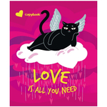 Тетрадь 48л., А5, клетка, Проф-Пресс, "Летающий кот", скрепка, обл. мелован. картон, твин-лак, фольга