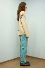 Рубашка Soeurs Расшитая Садовыми Цветами бежевая