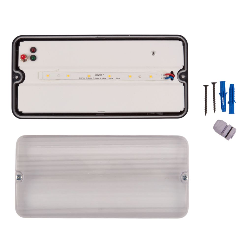 ULW-K25B 6W-4000K-EMG IP65 BLACK Светильник светодиодный влагозащищенный с БАП. Белый свет 4000K. 660Лм. Размер 220x105x50мм. Корпус чёрный. ТМ Uniel