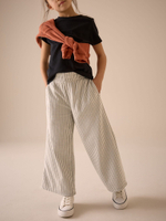 Брюки широкие для девочки Next E61-309, Кремовый, Черный